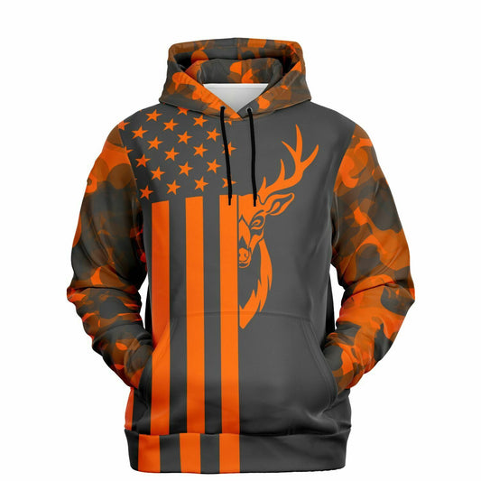 Deer Hunting Hoodie - Orange Camo